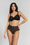 Konara Recycled-Lace Fuller-Cup Underwired Bra - Volcanic Black Peachaus