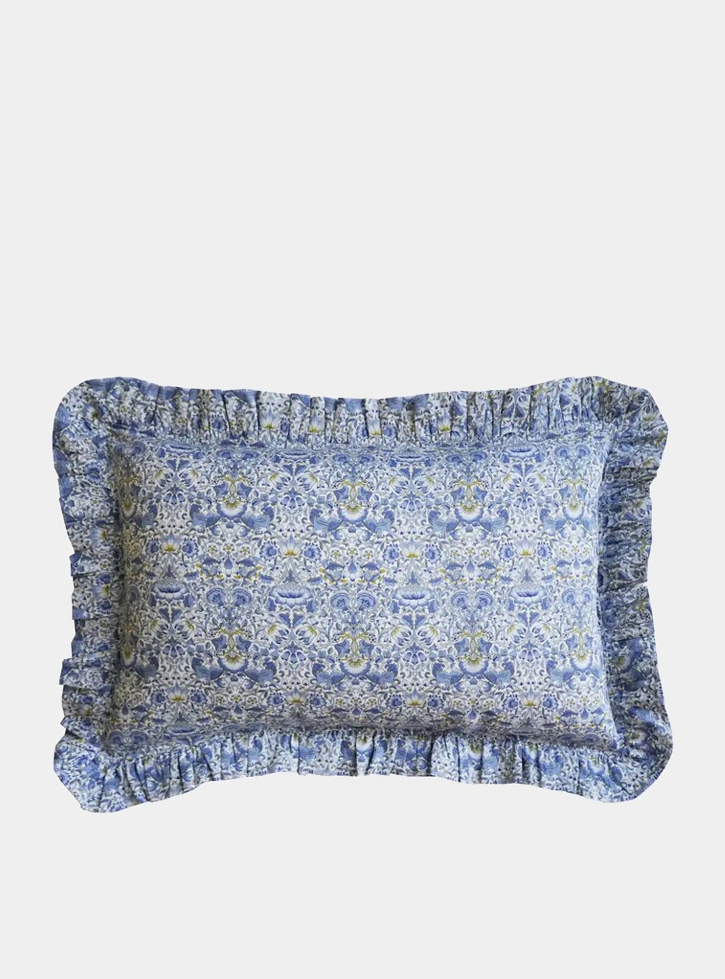 LODDEN CHINA BLUE Liberty Oblong Ruffle Cushion Coco & Wolf