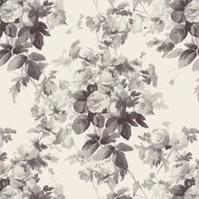  LONDON ROSE Traditional Wallpaper - Smoke Grey House of Hackney