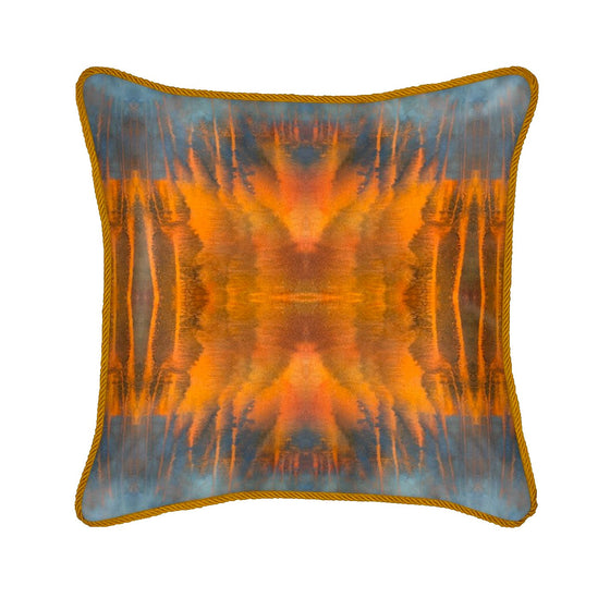 Blue Orange Water Silk Cushion Long Studio Design