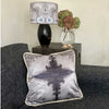 Burano Lace White and Purple Greys Silk Cushion Long Studio Design