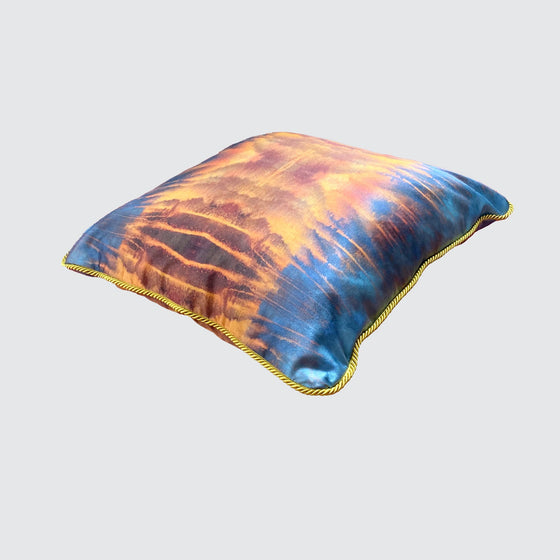 Blue Orange Water Silk Cushion Long Studio Design