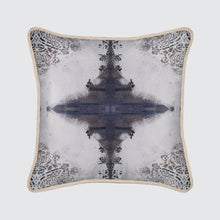  Burano Lace White and Purple Greys Silk Cushion Long Studio Design