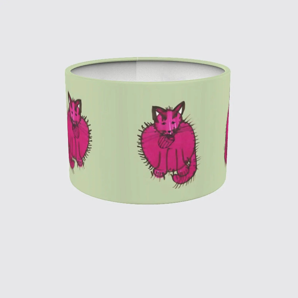 Lampshade 30cm - Purry the Burry - Pink on Green Long Studio Design