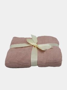  Large Blush Pink Knitted Bamboo Blanket The Bamboo Baby Company