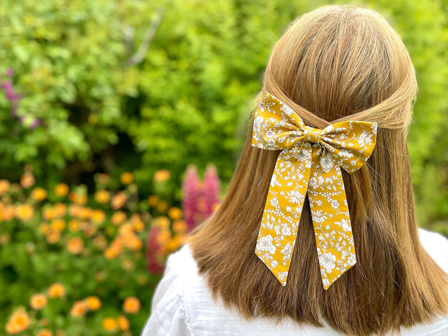 Large Bow Hair Clip - Liberty Summer Blooms Print Holme & Moss