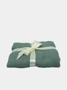  Large Olive Knitted Bamboo Blanket The Bamboo Baby Company