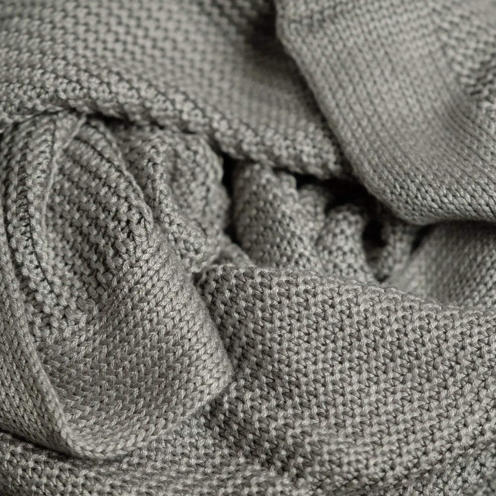 Large Olive Knitted Bamboo Blanket The Bamboo Baby Company