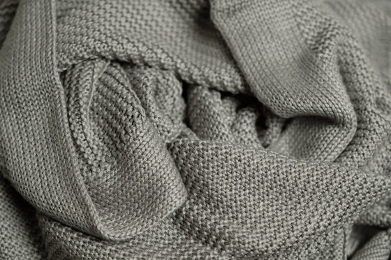 Large Olive Knitted Bamboo Blanket The Bamboo Baby Company