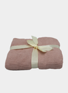 Large Blush Pink Knitted Bamboo Blanket