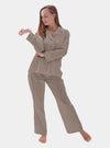 Latte Satin Cotton Long Pyjama Set Snooozeworld