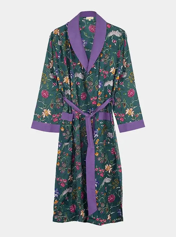 Lavender Fields Women's Floral Cotton Robe inara