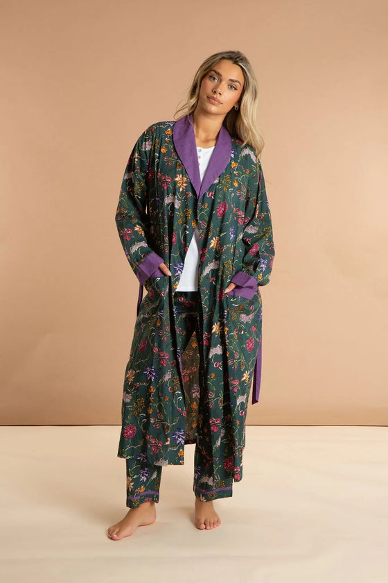 Lavender Fields Women's Floral Cotton Robe inara