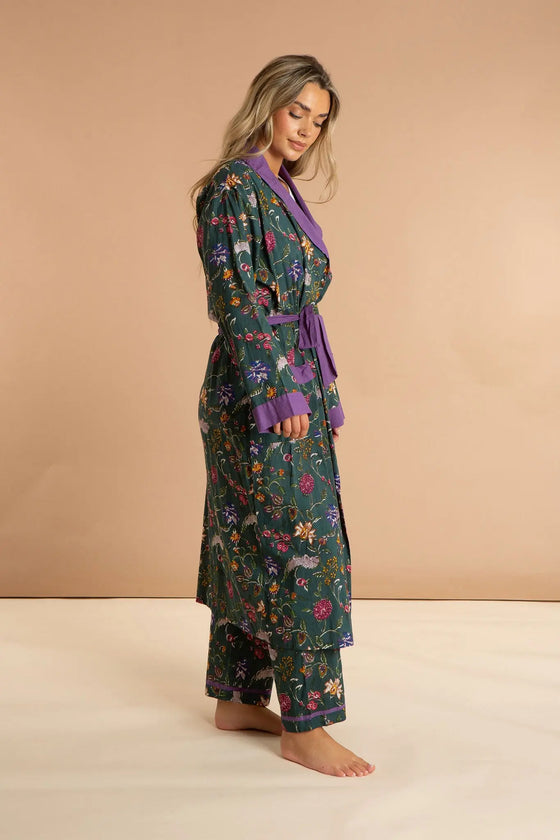 Lavender Fields Women's Floral Cotton Robe inara