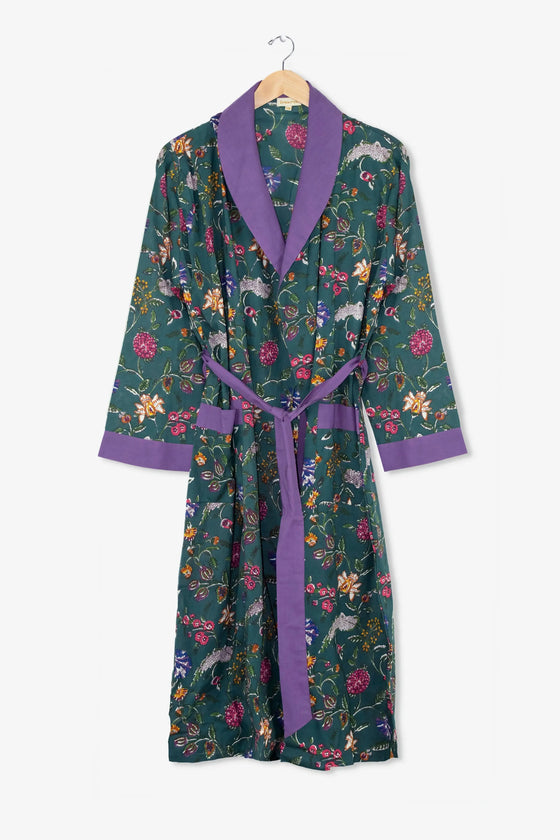 Lavender Fields Women's Floral Cotton Robe inara