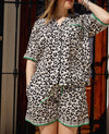 Leopard Print Cotton Pyjamas Shorts Set Naree Clothing