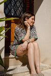 Leopard Print Cotton Pyjamas Shorts Set Naree Clothing