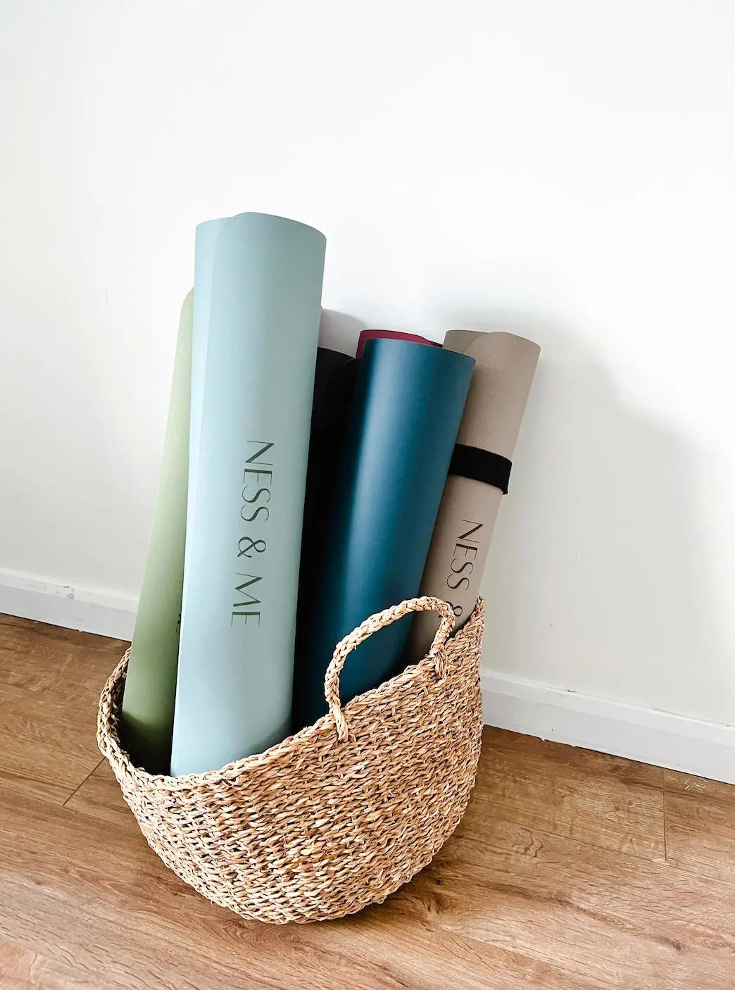 Light Blue Anti-Slip Yoga Mat 4mm (+ Free Carry Strap) NESS & ME