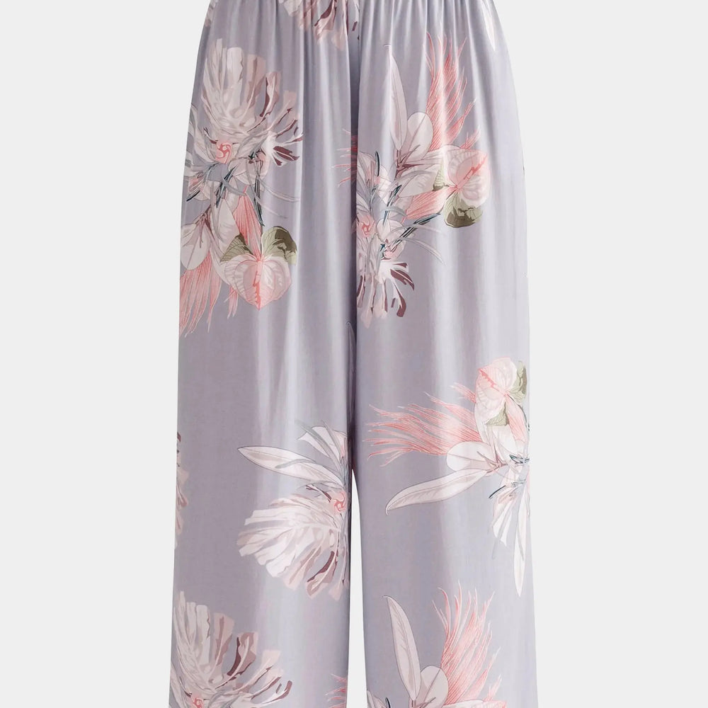 Light Blue, Pink and White Floral Pyjama Trousers Paisie