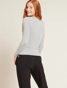  Light Grey Bamboo Women's Long Sleeve Top Boody