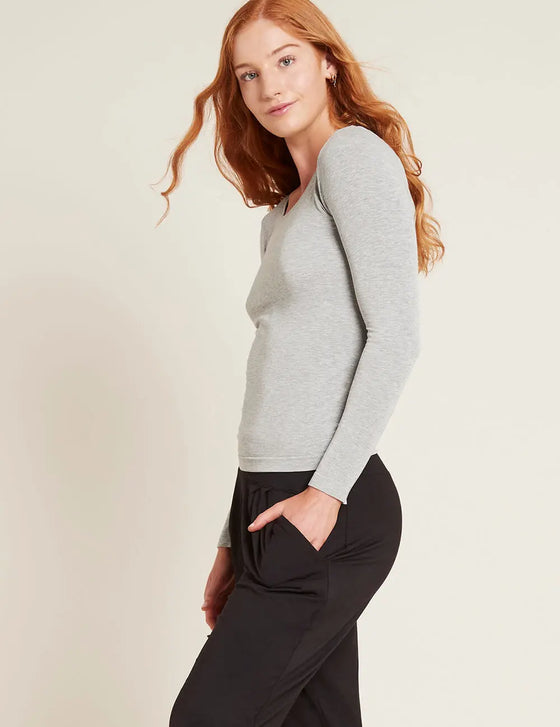 Light Grey Bamboo Women's Long Sleeve Top Boody