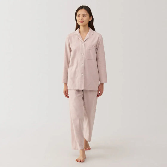 Light Pink Women's Side Seamless Flannel Pyjamas MUJI UK