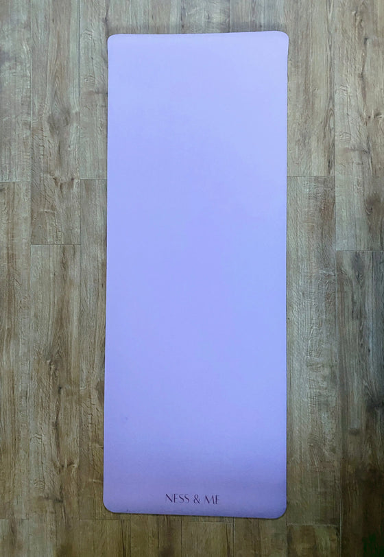 Lilac Anti-Slip Yoga Mat 4mm (+ Free Carry Strap) NESS & ME