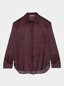  Linen Voile Shirt Restorative Brown NOKAYA