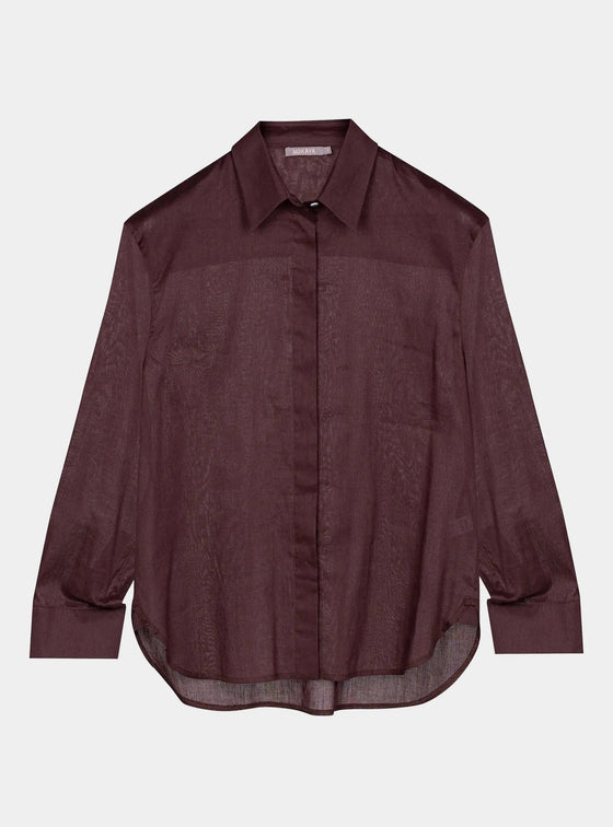 Linen Voile Shirt Restorative Brown NOKAYA