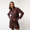 Linen Voile Shirt Restorative Brown - Myza