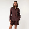 Linen Voile Shirt Restorative Brown - Myza