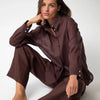 Linen Voile Shirt Restorative Brown - Myza