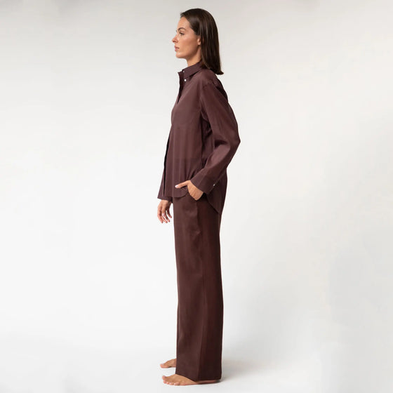 Linen Voile Shirt Restorative Brown - Myza