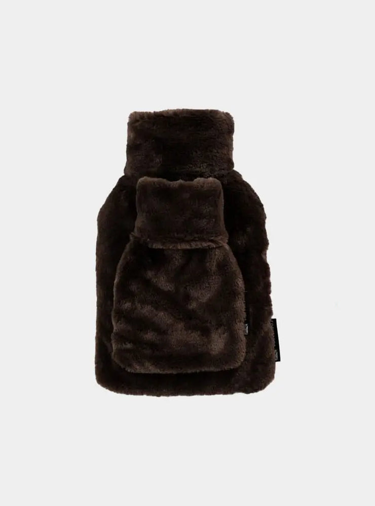 Little and Large Chocolate Faux Fur Hot Water Bottle Gift Set CosyPanda