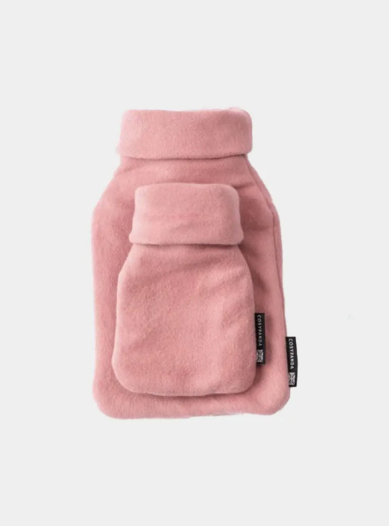 Little and Large Pink Organic Cotton Hot Water Bottle Gift Set CosyPanda