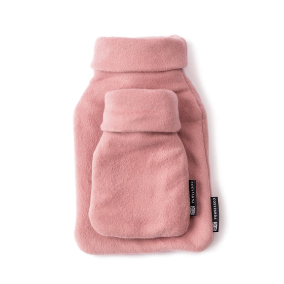 Little and Large Pink Organic Cotton Hot Water Bottle Gift Set CosyPanda