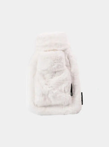  Little and Large Silky Soft White Faux Fur Hot Water Bottle Gift Set CosyPanda