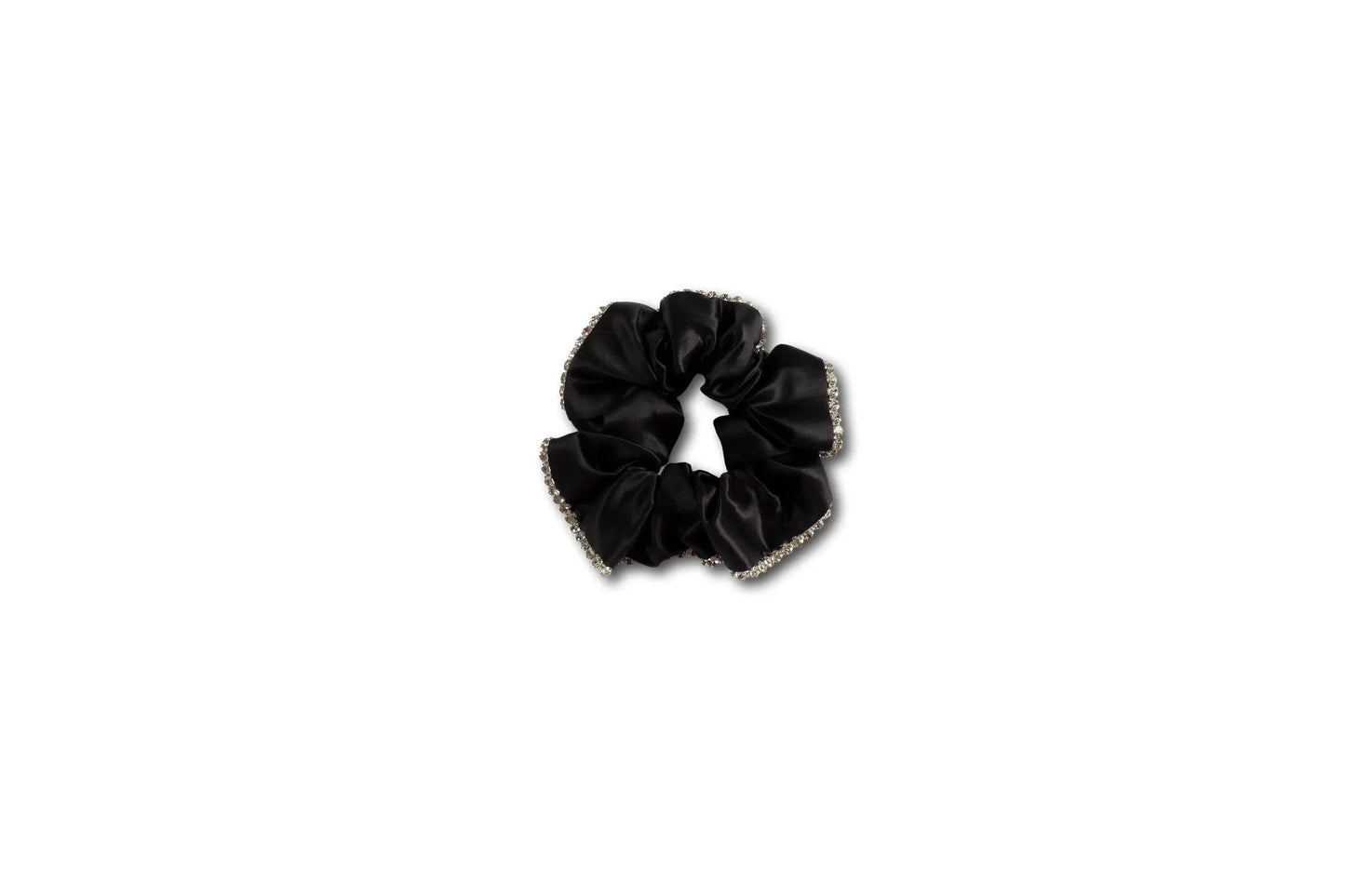 Liv Lindley Mulberry Silk Black Sparkle Scrunchie Liv Lindley Silk Studio