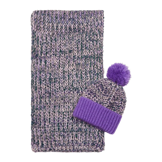 Lolly Hat & Florence Scarf Set - Purple Cara & The Sky