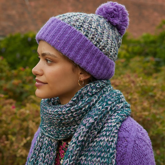 Lolly Hat & Florence Scarf Set - Purple Cara & The Sky