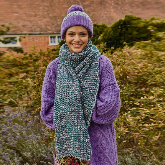 Lolly Twist Beanie Bobble Hat - Purple Cara & The Sky