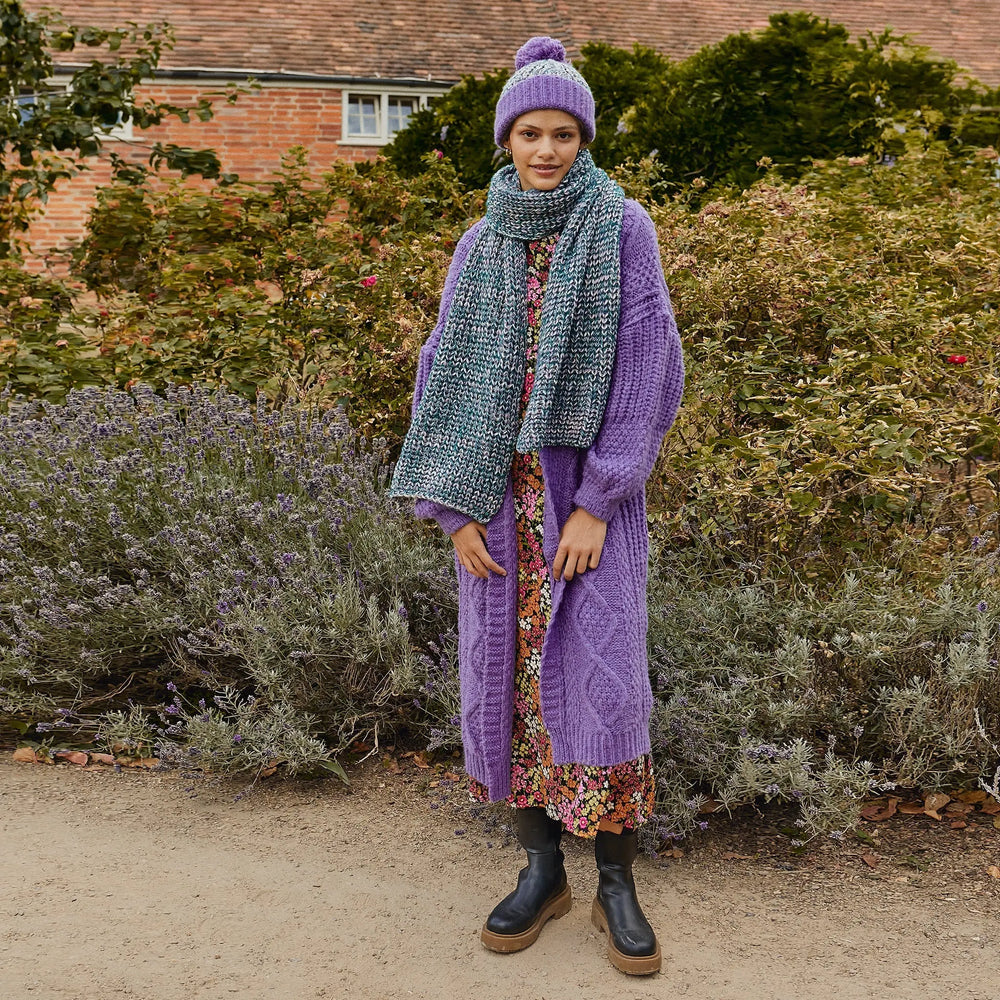 Lolly Twist Beanie Bobble Hat - Purple Cara & The Sky