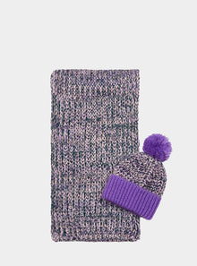  Lolly Hat & Florence Scarf Set - Purple Cara & The Sky