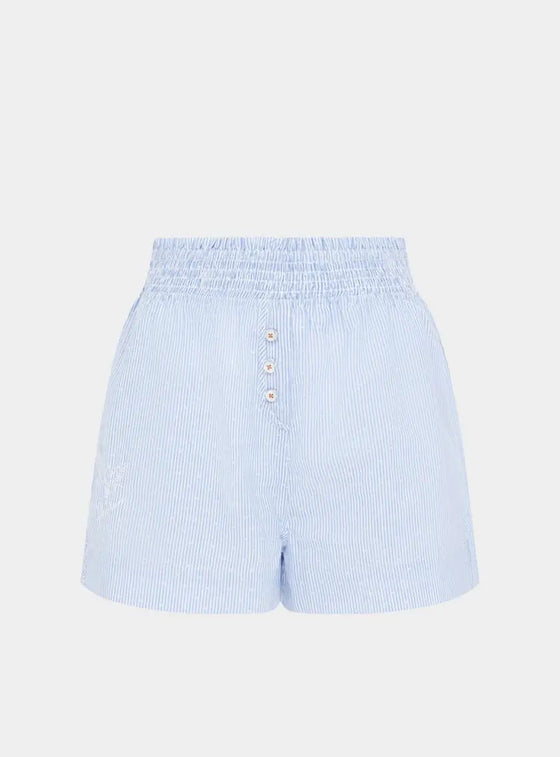 Lomandra Ethical-Cotton Shorts - Mountain Blue Peachaus