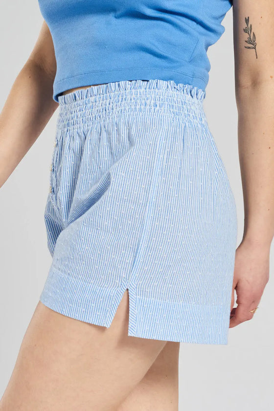 Lomandra Ethical-Cotton Shorts - Mountain Blue Peachaus