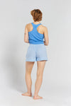 Lomandra Ethical-Cotton Shorts - Mountain Blue Peachaus