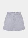 Lomandra Ethical-Cotton Shorts - Pinstripe Charcoal Peachaus