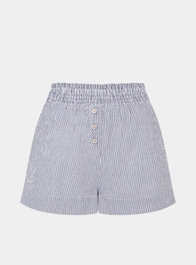  Lomandra Ethical-Cotton Shorts - Pinstripe Charcoal Peachaus