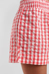 Lomandra Gingham Check Ethical-Cotton Shorts - Canyon Peach Peachaus