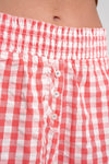 Lomandra Gingham Check Ethical-Cotton Shorts - Canyon Peach Peachaus